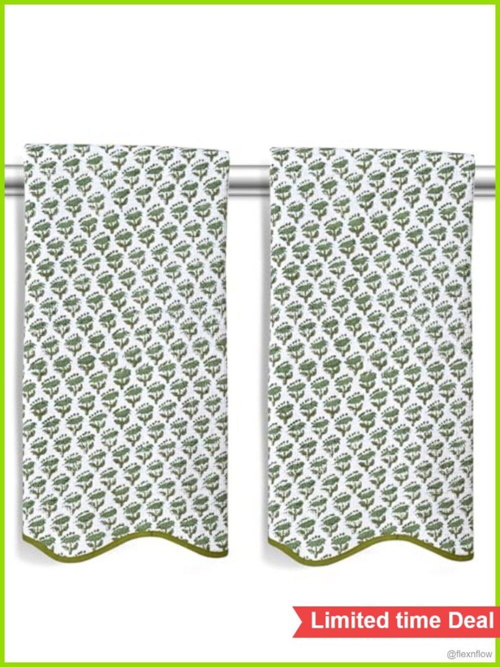 Hand Block Print Cotton Waffle Bath Towel Set of 2 27x54 Boho Spa Towel